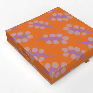 Bodenkissen Frühling Zweige Muster orange