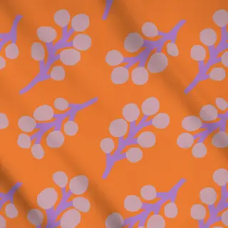 Meterware Frühling Zweige Muster orange