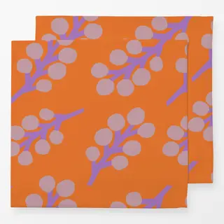 Servietten Frühling Zweige Muster orange