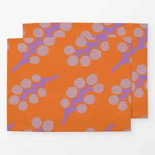 Tischset Frühling Zweige Muster orange