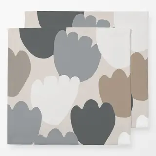 Servietten Tulpenwiese Grau Auf Beige