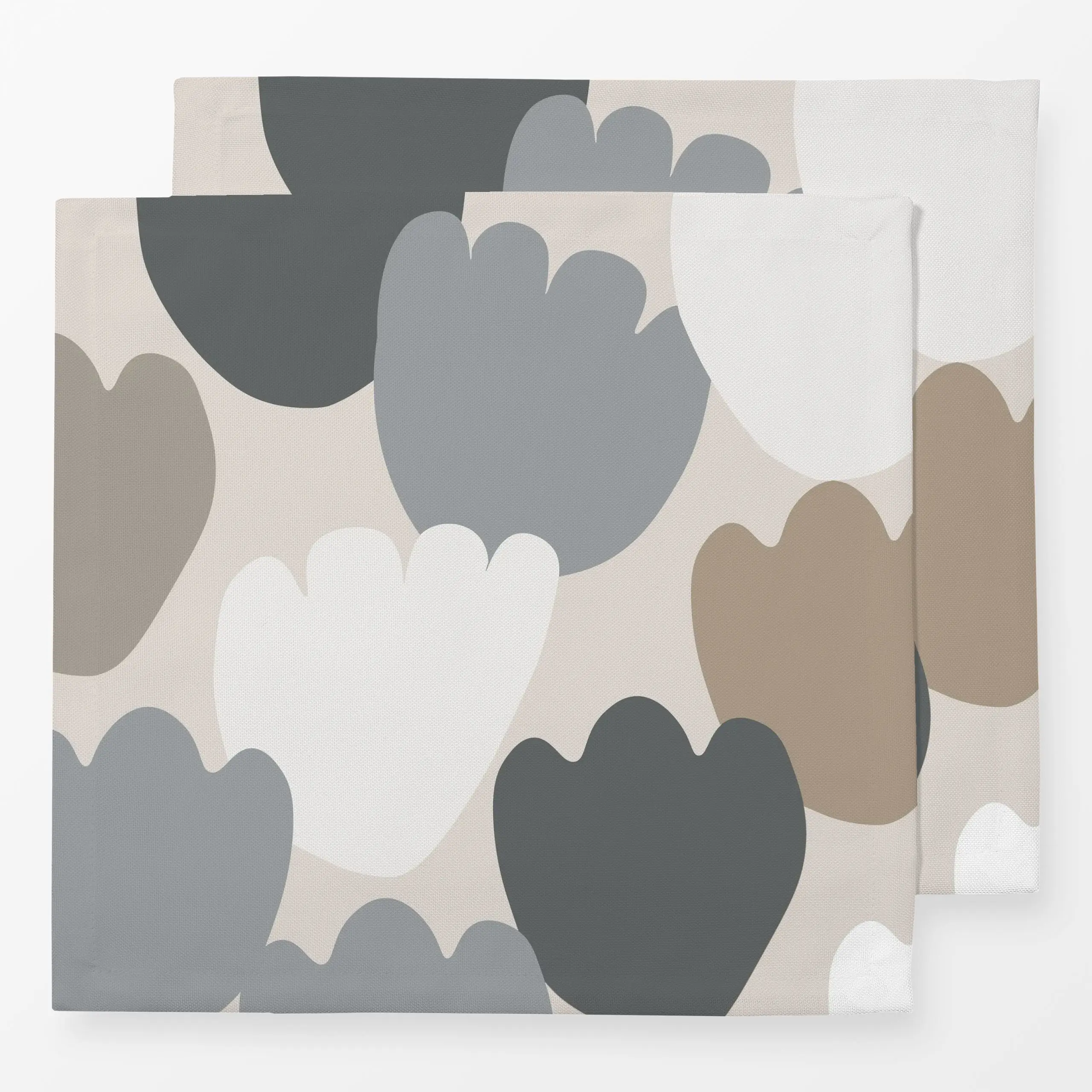 Servietten Tulpenwiese Grau Auf Beige - Blumen & Florales, Frühling, Ostern - von „Alisa Knöß"; Tulpen, Gartendeko, Vorfrueh...