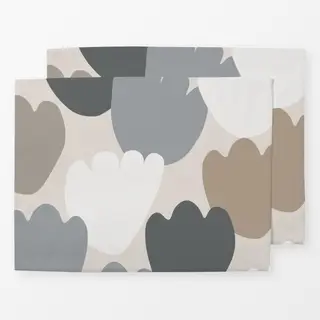Tischset Tulpenwiese Grau Auf Beige
