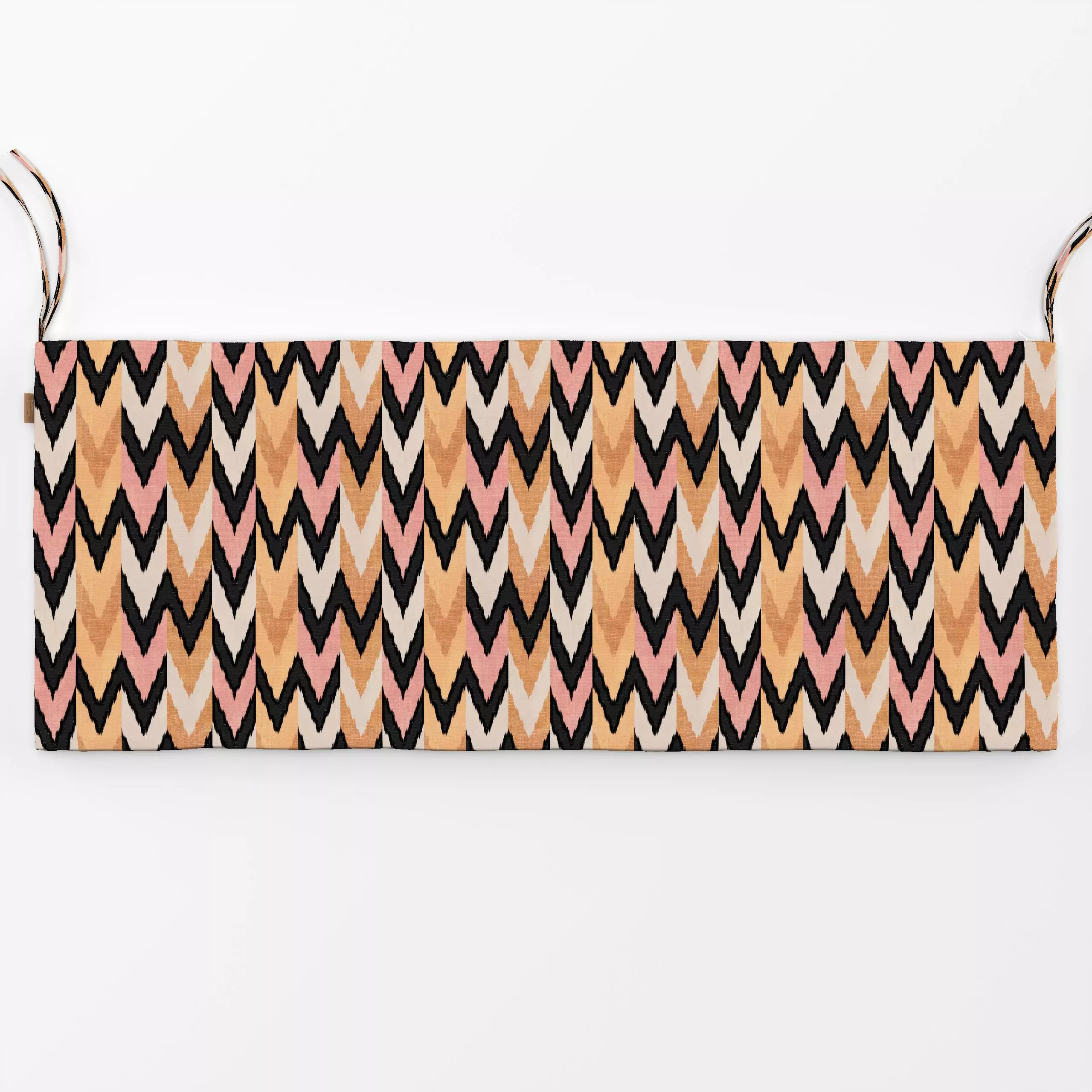 Bankauflage Zigzag Ikat Orange Rose - Symbole & Muster, Reise - von „Studio Kesse"; marrakesch, marrokko, boho, rosa, Orange...