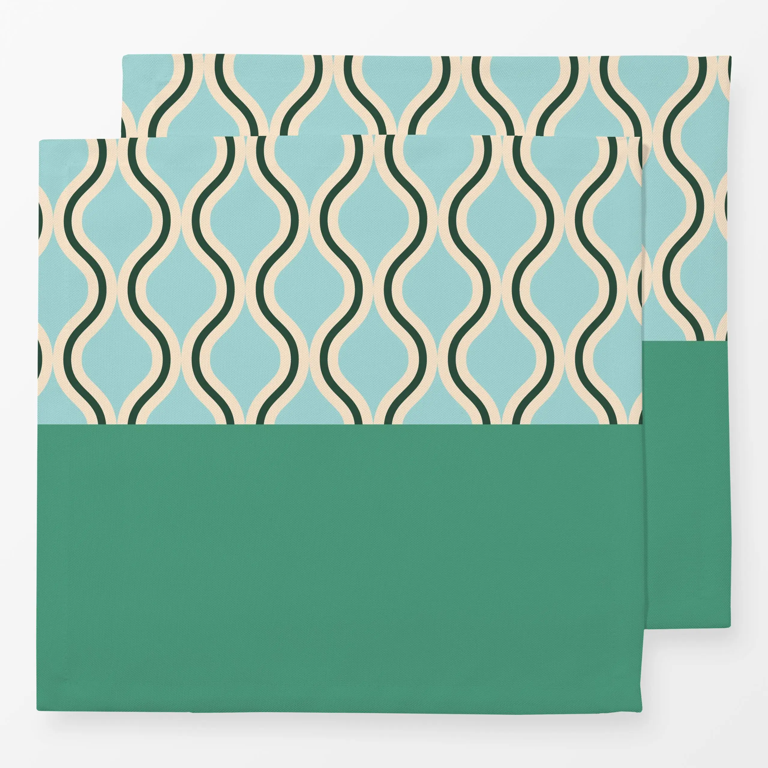 Servietten Wellen Fliesen hellblau mint - Symbole & Muster - von „Julia Schumacher“; mint, hellblau, colorful, colorblocking...