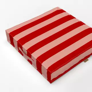 Bodenkissen Stripes Christmas rot