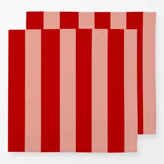Servietten Stripes Christmas rot