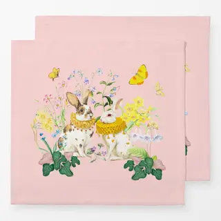 Servietten Osterhasen im Frühling 2-1