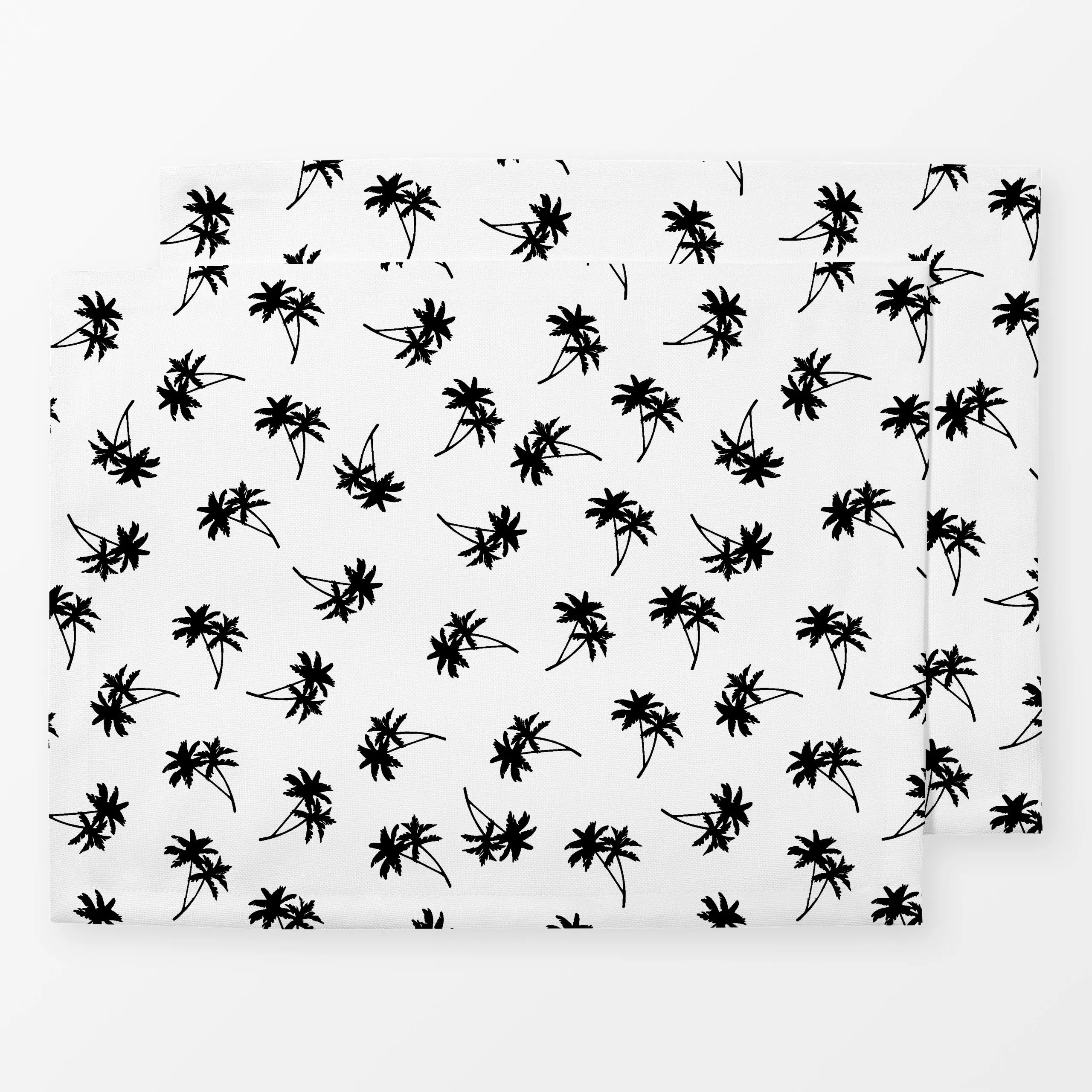 Tischset Vintage Palms Black - Pflanzen & Botanik, Retro & Vintage - von „Studio ROSAGRAU“; Palmen, Sommer, palmleaves, Stud...