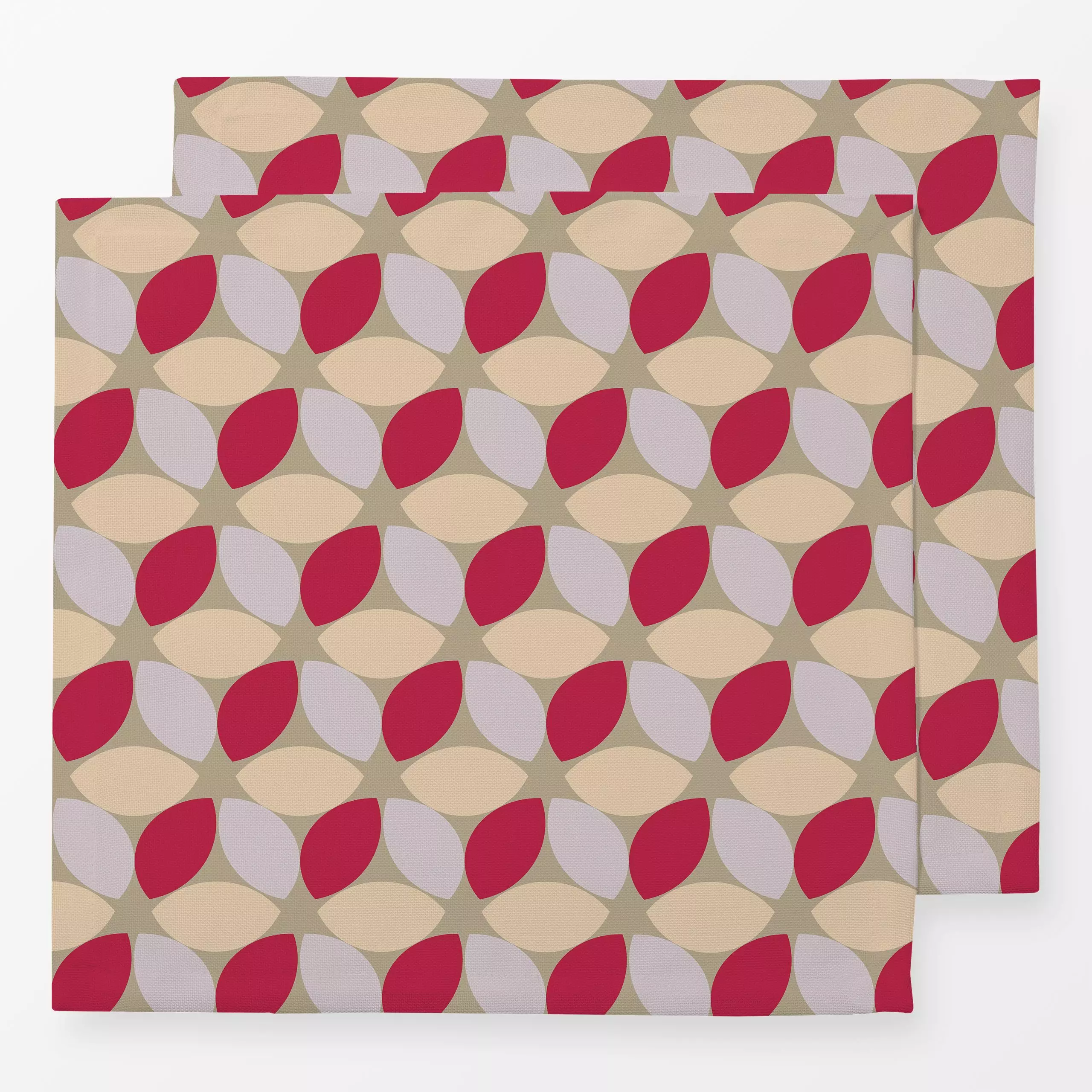 Servietten VIVA Geometric Flower - Blumen & Florales, Symbole & Muster - von „Julia Schumacher"; Geometrisch, beige, floral,...