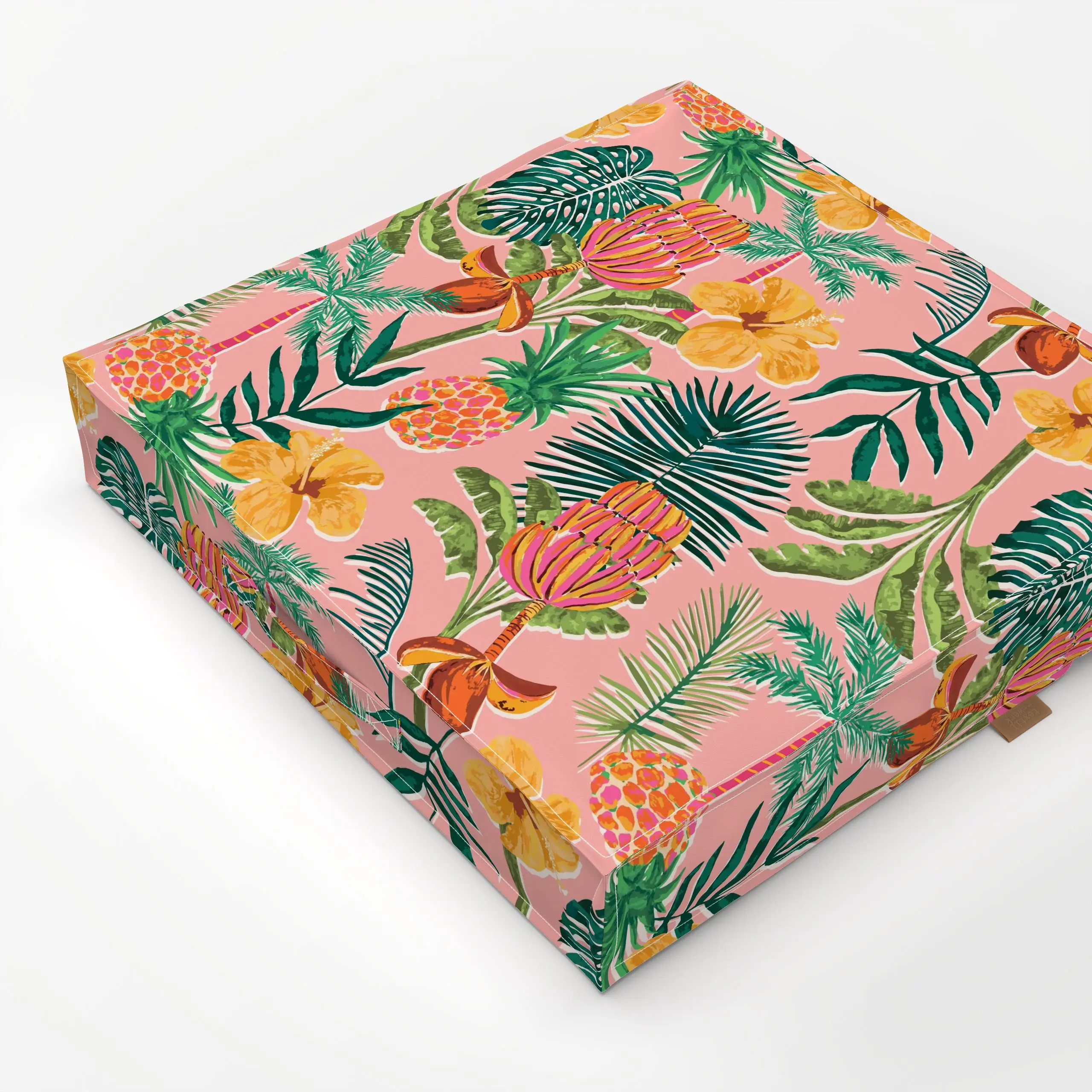 Bodenkissen Exotic Jungle Vibes pink - Sommer, Symbole & Muster, Pflanzen & Botanik - von „Karen Menzenbach"; Palmen, Monste...