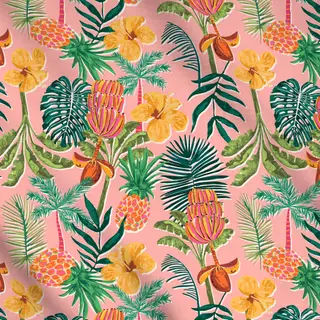 Meterware Exotic Jungle Vibes pink