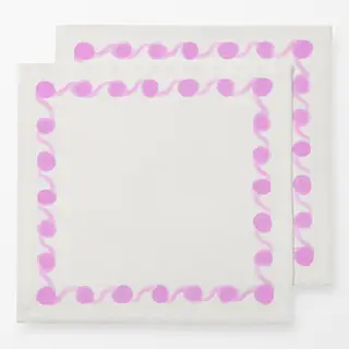 Servietten Punkterahmen Kreide Pink