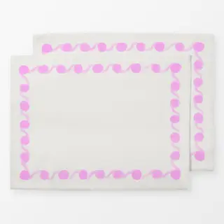 Tischset Punkterahmen Kreide Pink