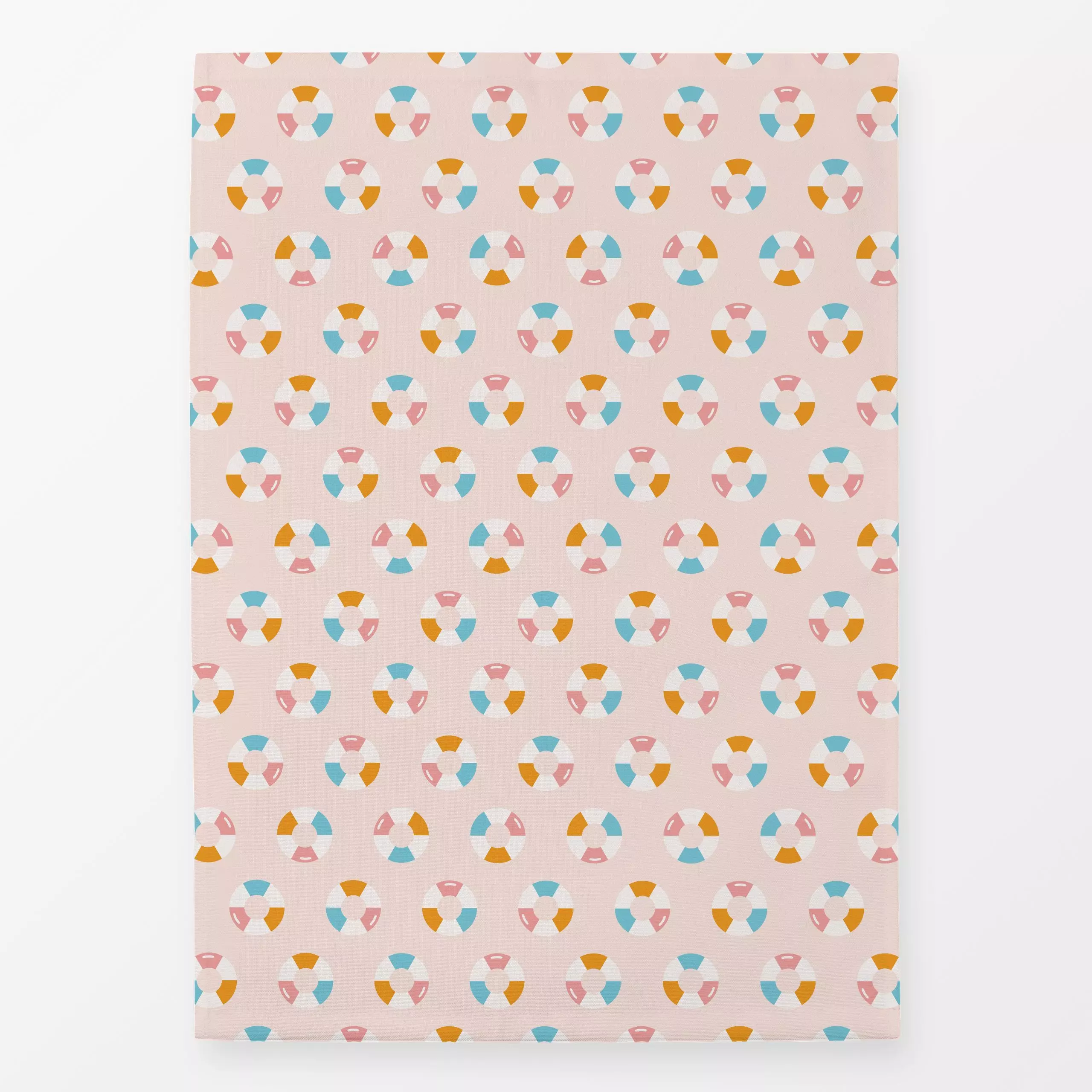 Geschirrtücher Schwimmring Muster rosa bunt - Sommer, Sport, Symbole & Muster - von „Kathrin Woo"; Muster, Schwimmen, Sommer...