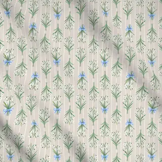 Meterware Schneeglöckchen grau beige