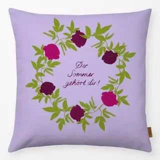 Kissen Rosenkranz Typo Lila