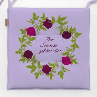 Sitzkissen Rosenkranz Typo Lila