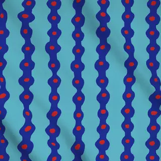 Meterware Punktstreifen türkis