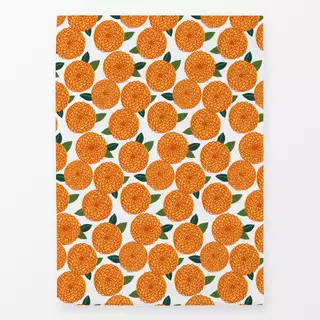 Geschirrtuch Dahlien Kreise Muster Orange