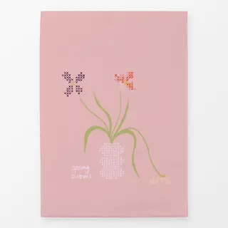 Geschirrtücher Blumenvase Kreuzstich Typo