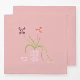 Servietten Blumenvase Kreuzstich Typo