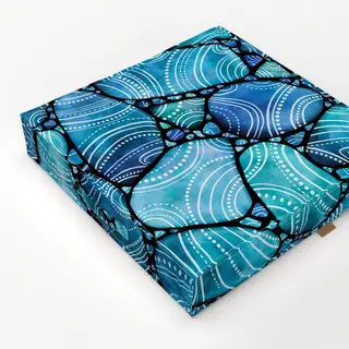 Bodenkissen Strandglas Doodles Blau