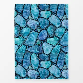 Geschirrtücher Strandglas Doodles Blau