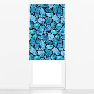 Raffrollo Strandglas Doodles Blau