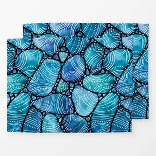 Tischset Strandglas Doodles Blau