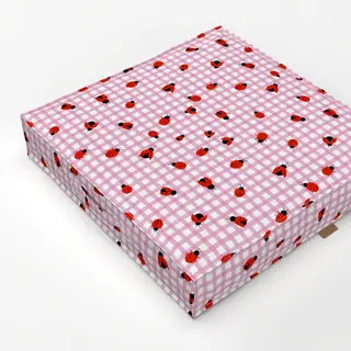 Bodenkissen Marienkäfer Pink Kariert