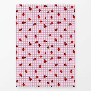 Geschirrtücher Marienkäfer Pink Kariert