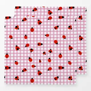 Servietten Marienkäfer Pink Kariert