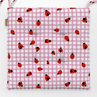Sitzkissen Marienkäfer Pink Kariert