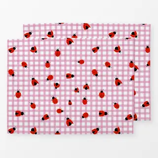 Tischset Marienkäfer Pink Kariert