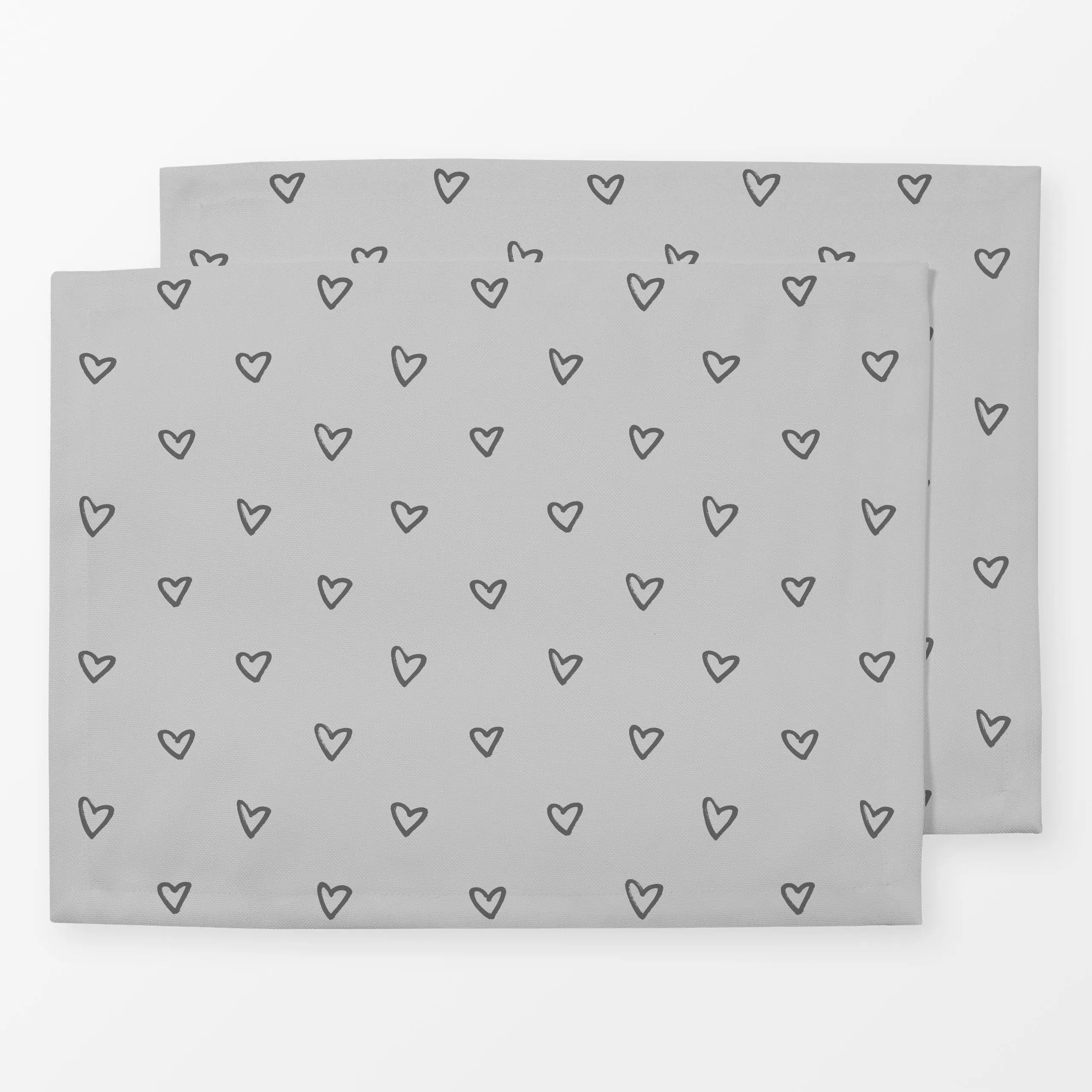 Tischset LOVE FIRST Herzchen 2 - Liebe, Romantik & Pride, Anlässe - von „Primus Pattern"; Herzen, Valentinstag, Liebe, monoc...