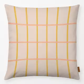 Kissen Pastel grid gelb