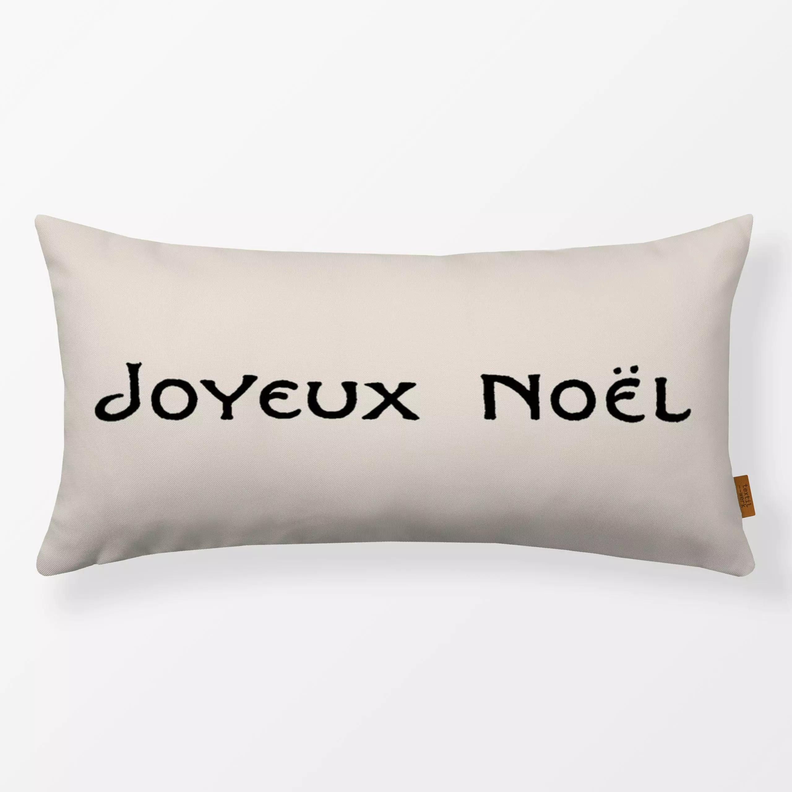 Kissen JOYEUX NOEL - Sprüche & Schriftzüge, Weihnachten, Winter - von „Uta Naumann"; boho, Retro, Weihnachten, vintage, klas...