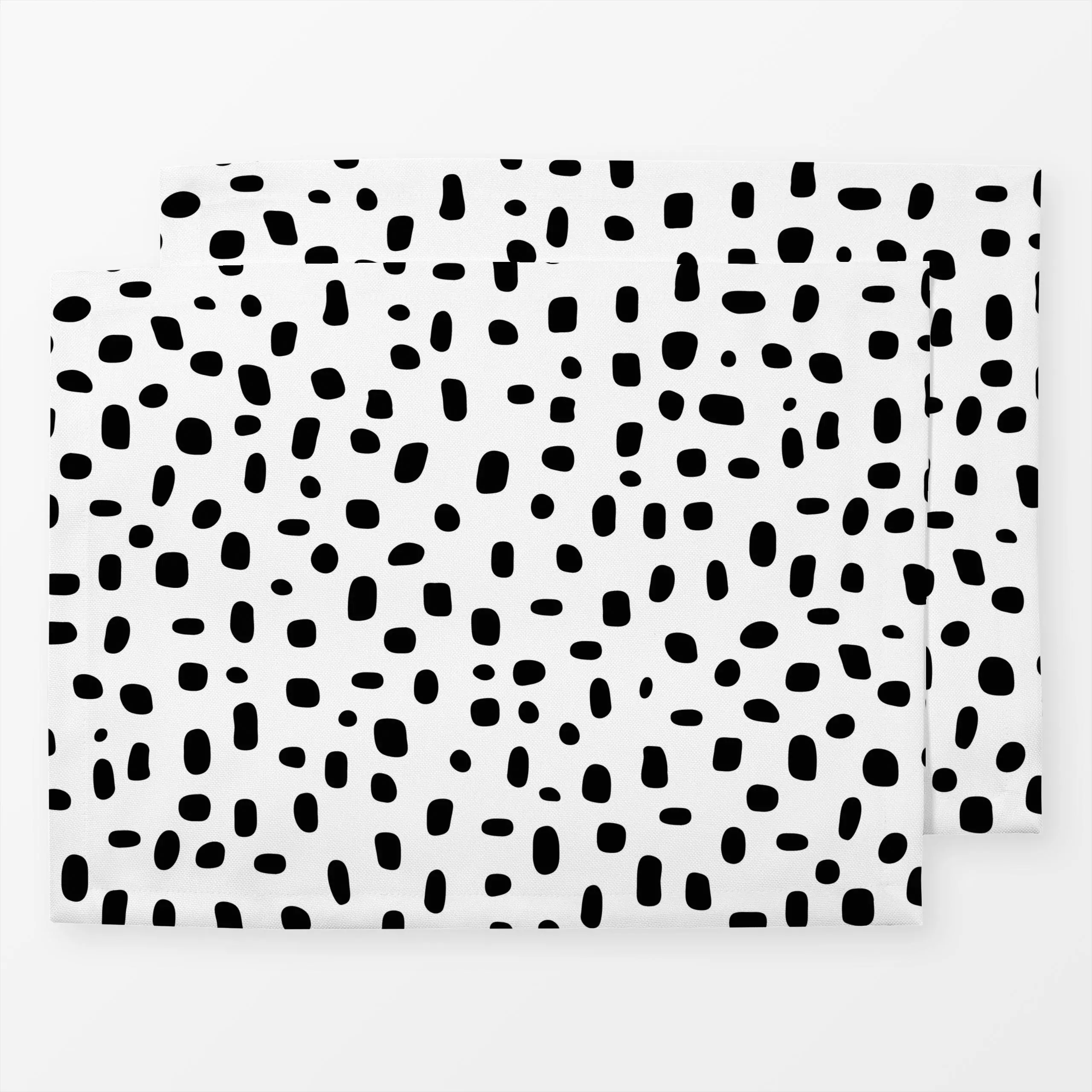 Tischset Stepping Stones schwarzweiß - Symbole & Muster - von „Kathrin Woo"; Muster, minimal, abstrakt, modern, Scandi, patt...