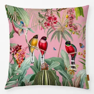 Kissen Tropischer Regenwald pink