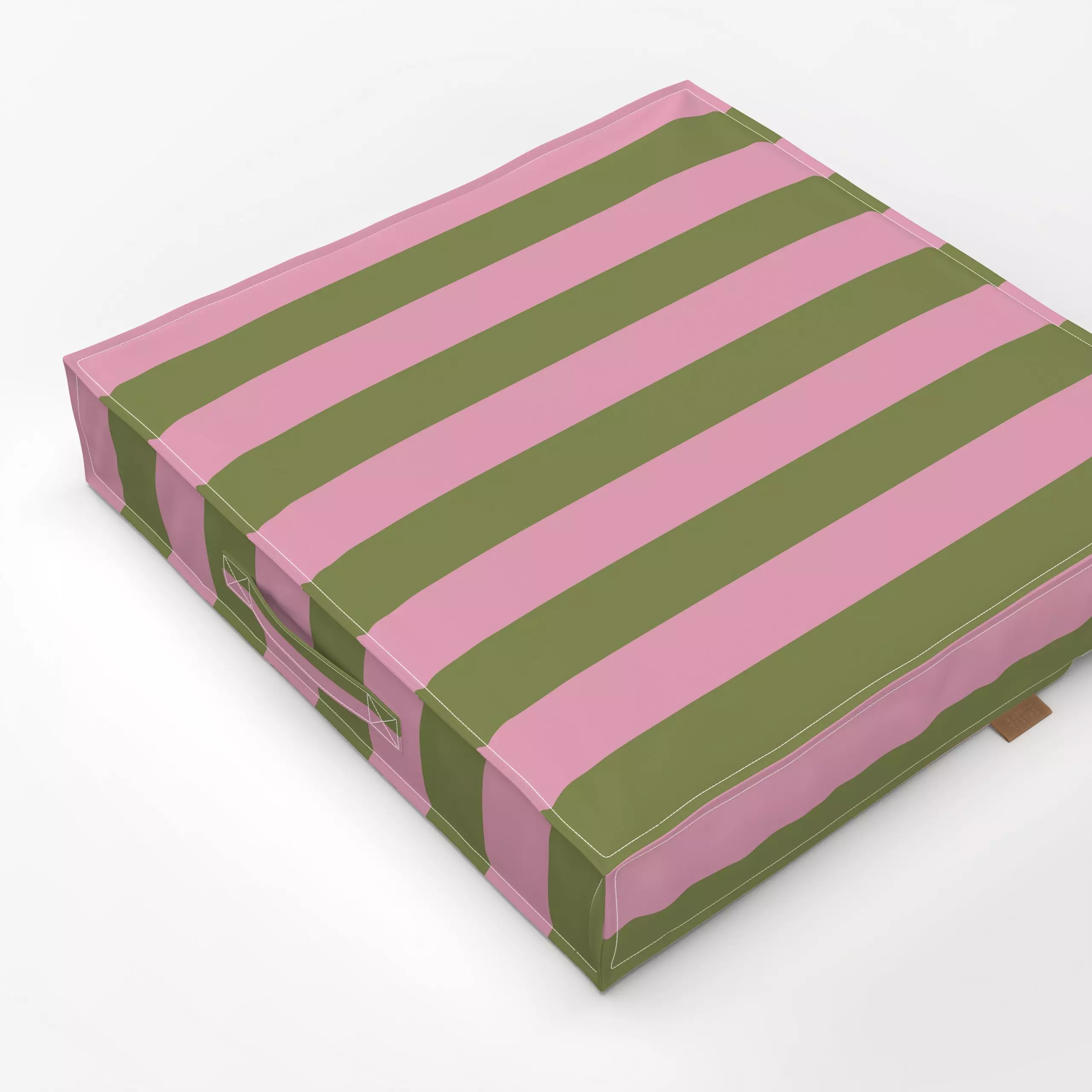 Bodenkissen Blockstreifen Rosa Grün - Herbst, Symbole & Muster - von „Julia Schumacher"; Streifen, Herbst, herbstlich, gestr...