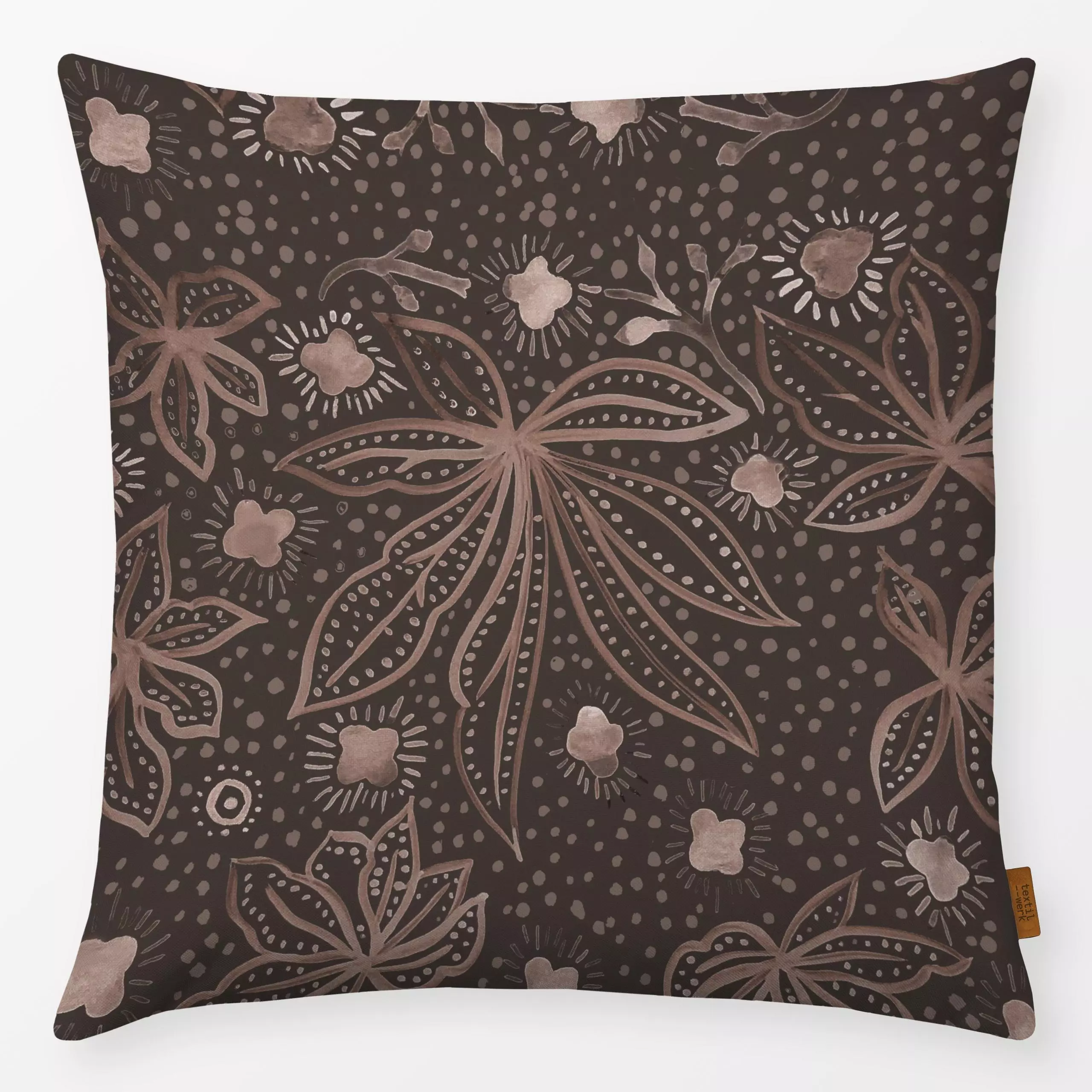 Kissen Retro Batik Flowers - Blumen & Florales, Pflanzen & Botanik, Retro & Vintage - von „Bloomery Decor"; Retro, modern, t...