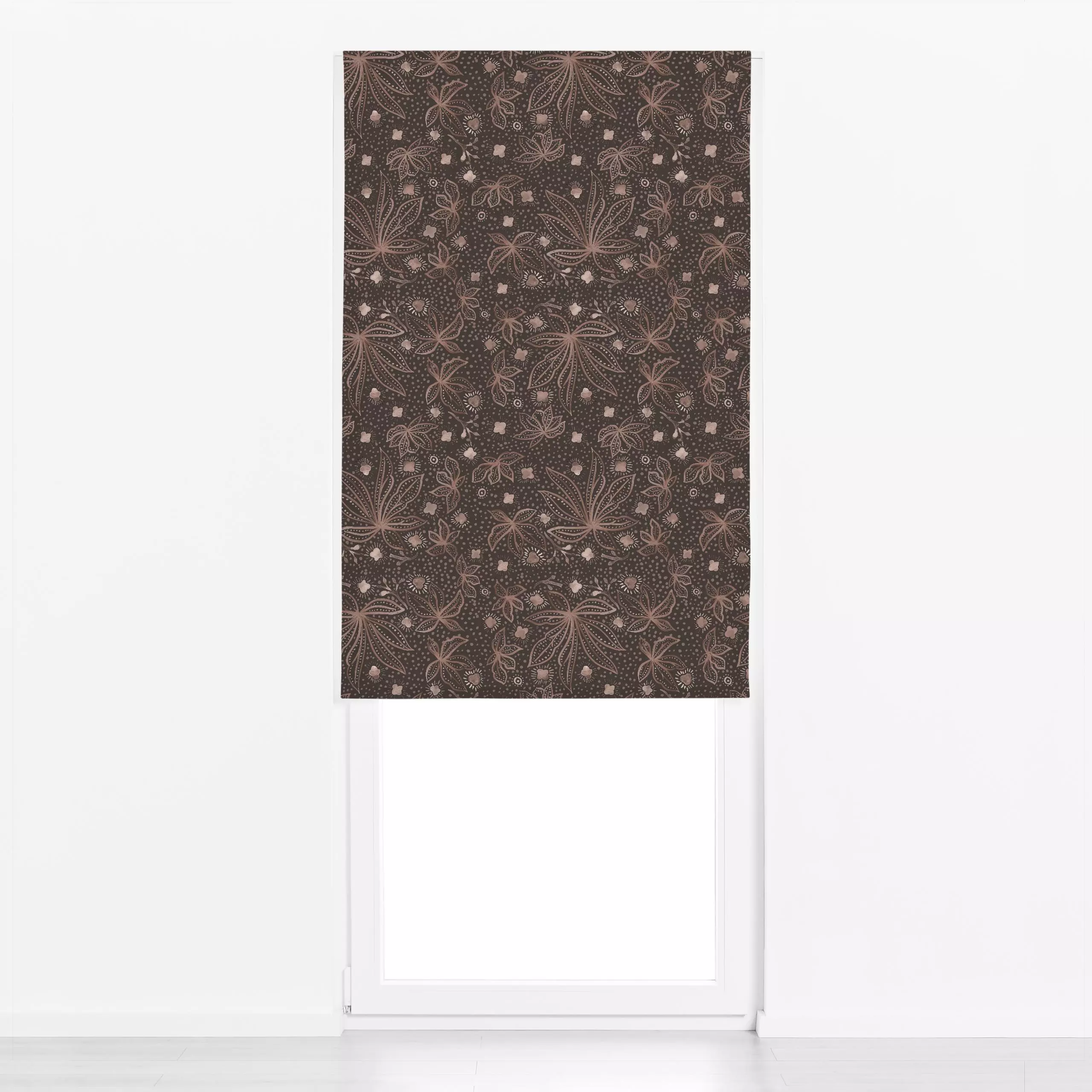 Raffrollo Retro Batik Flowers - Blumen & Florales, Pflanzen & Botanik, Retro & Vintage - von „Bloomery Decor"; Retro, modern...