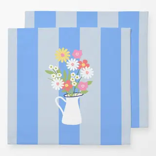 Servietten Strauß in Milchkanne Streifen