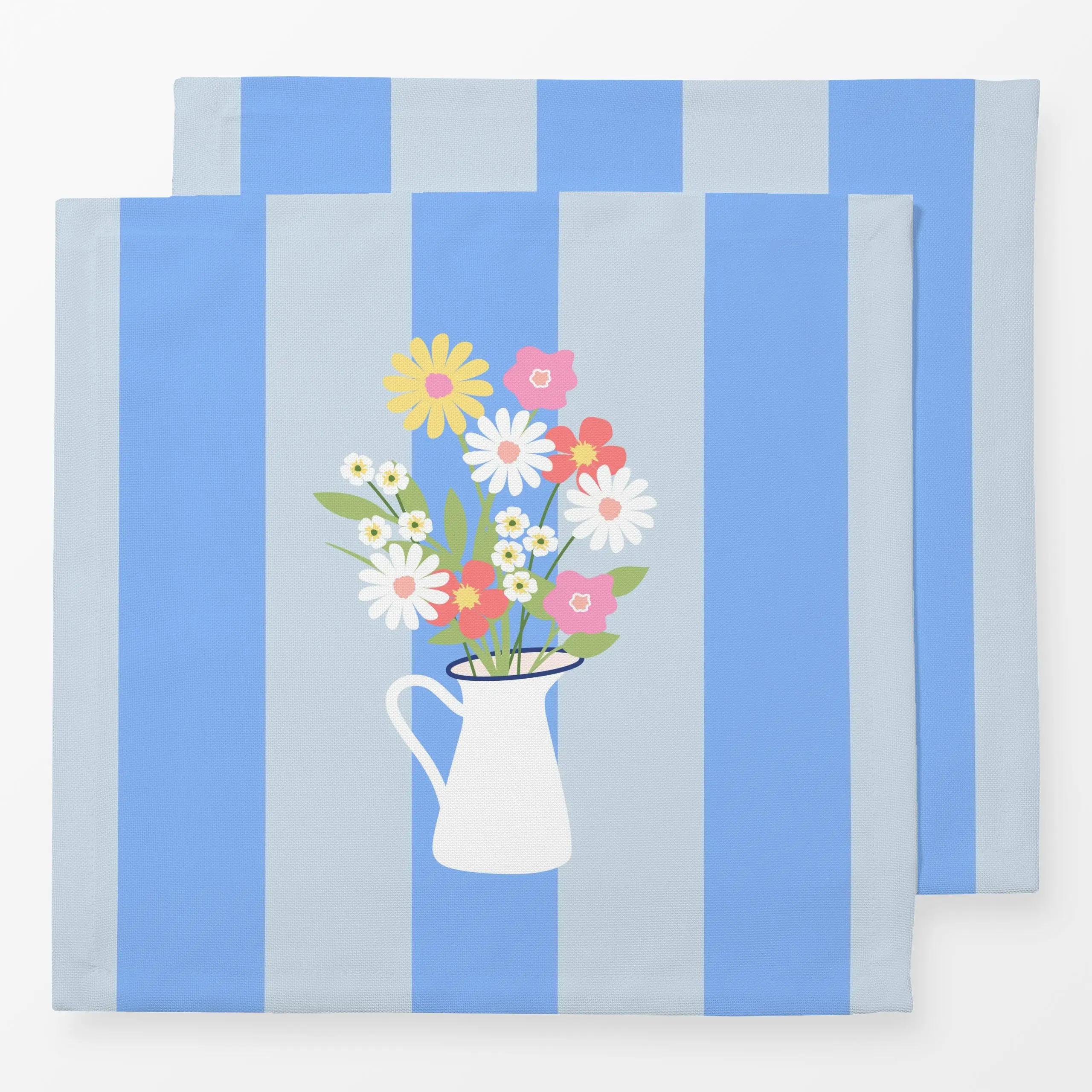 Servietten Strauß in Milchkanne Streifen - Blumen & Florales, Frühling, Ostern - von „Jana Moßmann"; Vase, Pastell, Blumenva...