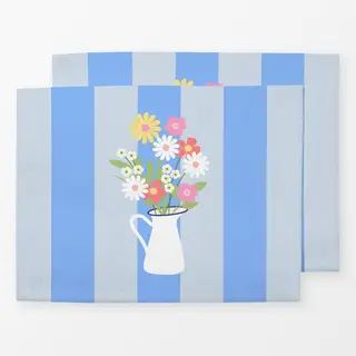 Tischset Strauß in Milchkanne Streifen