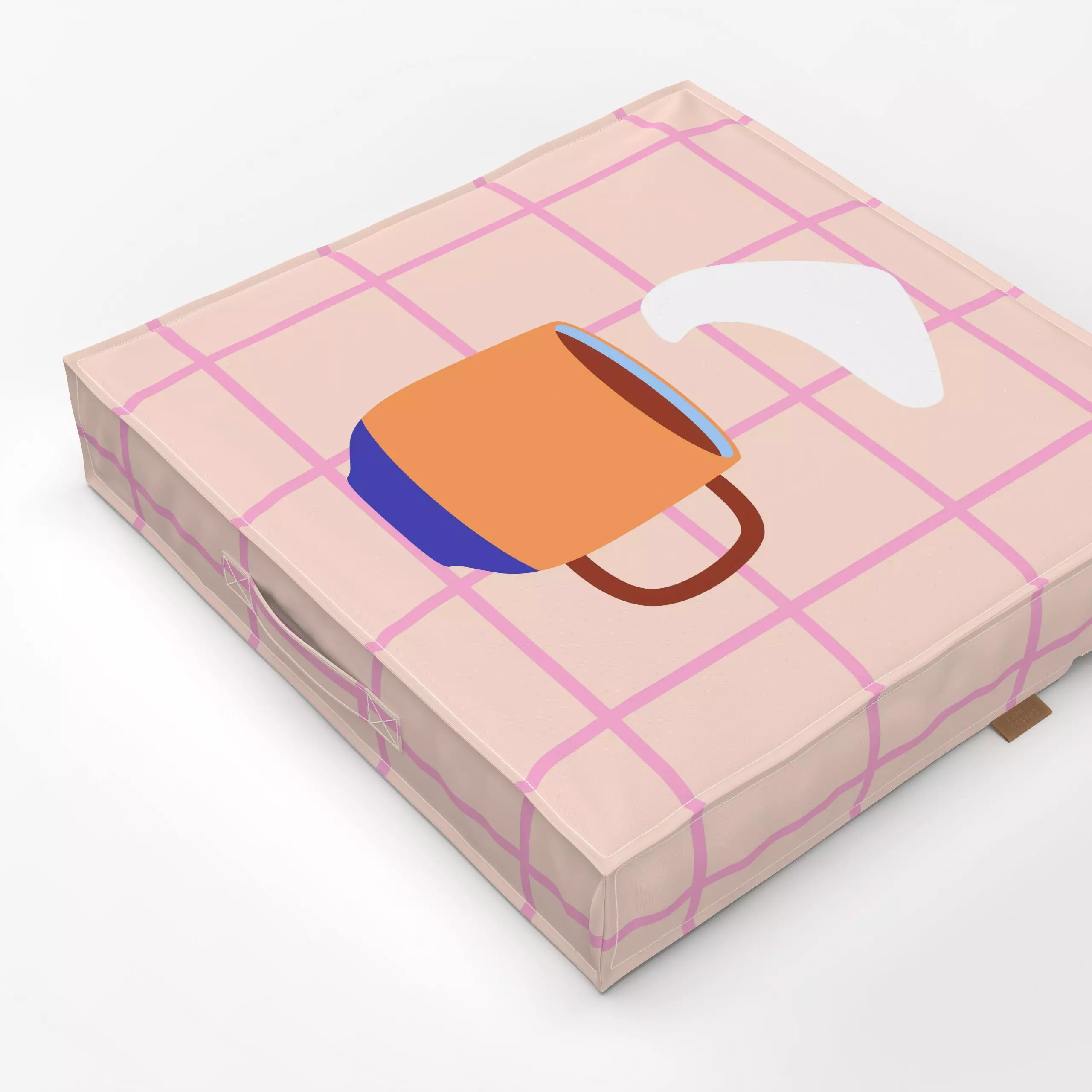 Bodenkissen Cutie Cup Orange - Herbst, Sprüche & Schriftzüge, Küche, Essen & Trinken - von „Jana Moßmann"; Teetasse, Tasse, ...