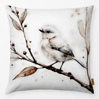 Kissen Vogel auf Ast im Herbst