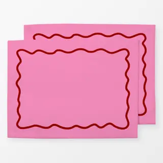 Tischset Christmas Party Wellen Pink
