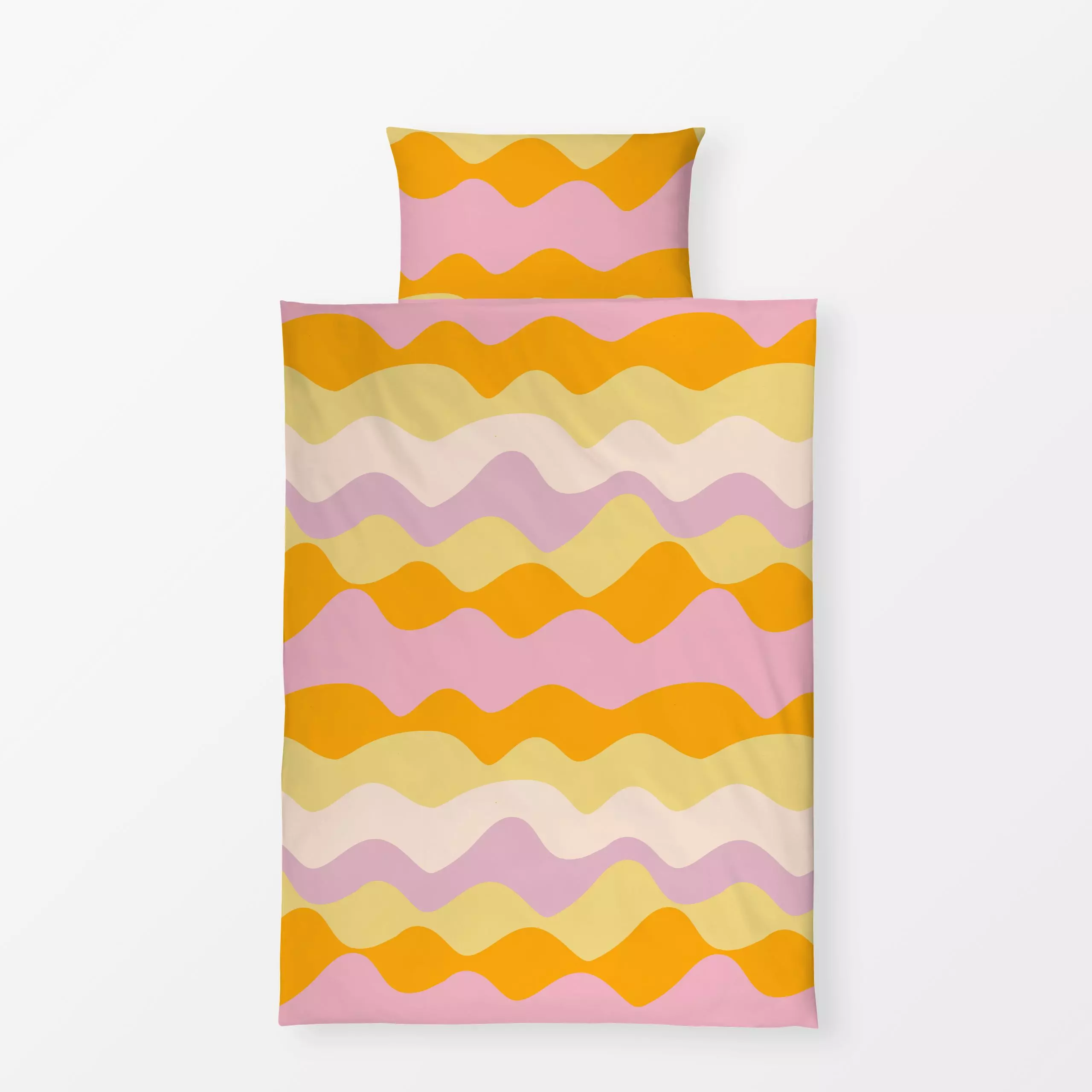 Bettwäsche Retro 70s Wavy Summer Day 1 - Sommer, Symbole & Muster, Retro & Vintage - von „Uta Naumann"; hippie, abstrakt, Re...